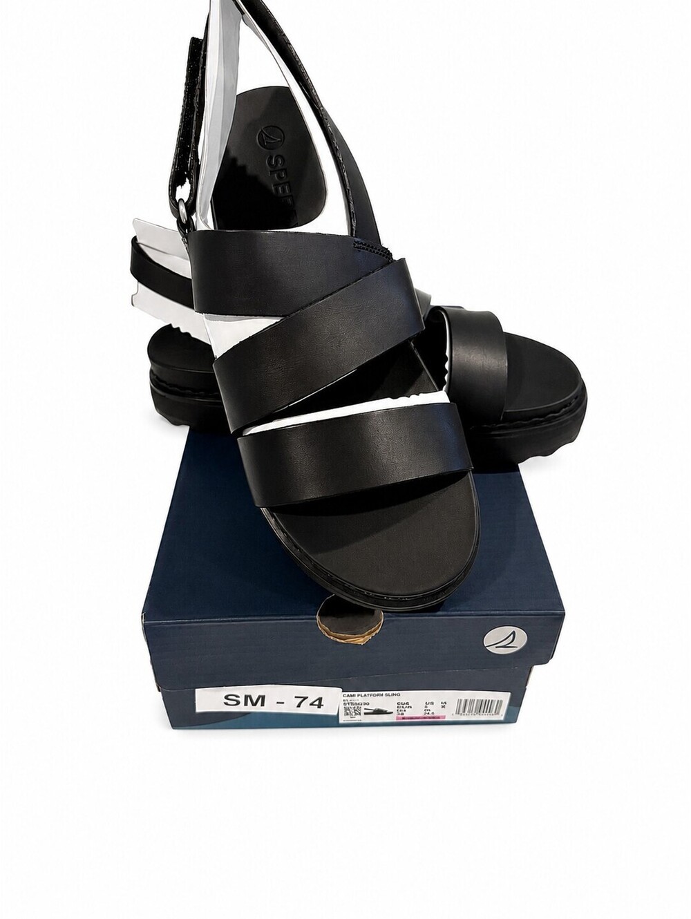 Sperry Cami Platform Black Women's Sandals Size 7.5